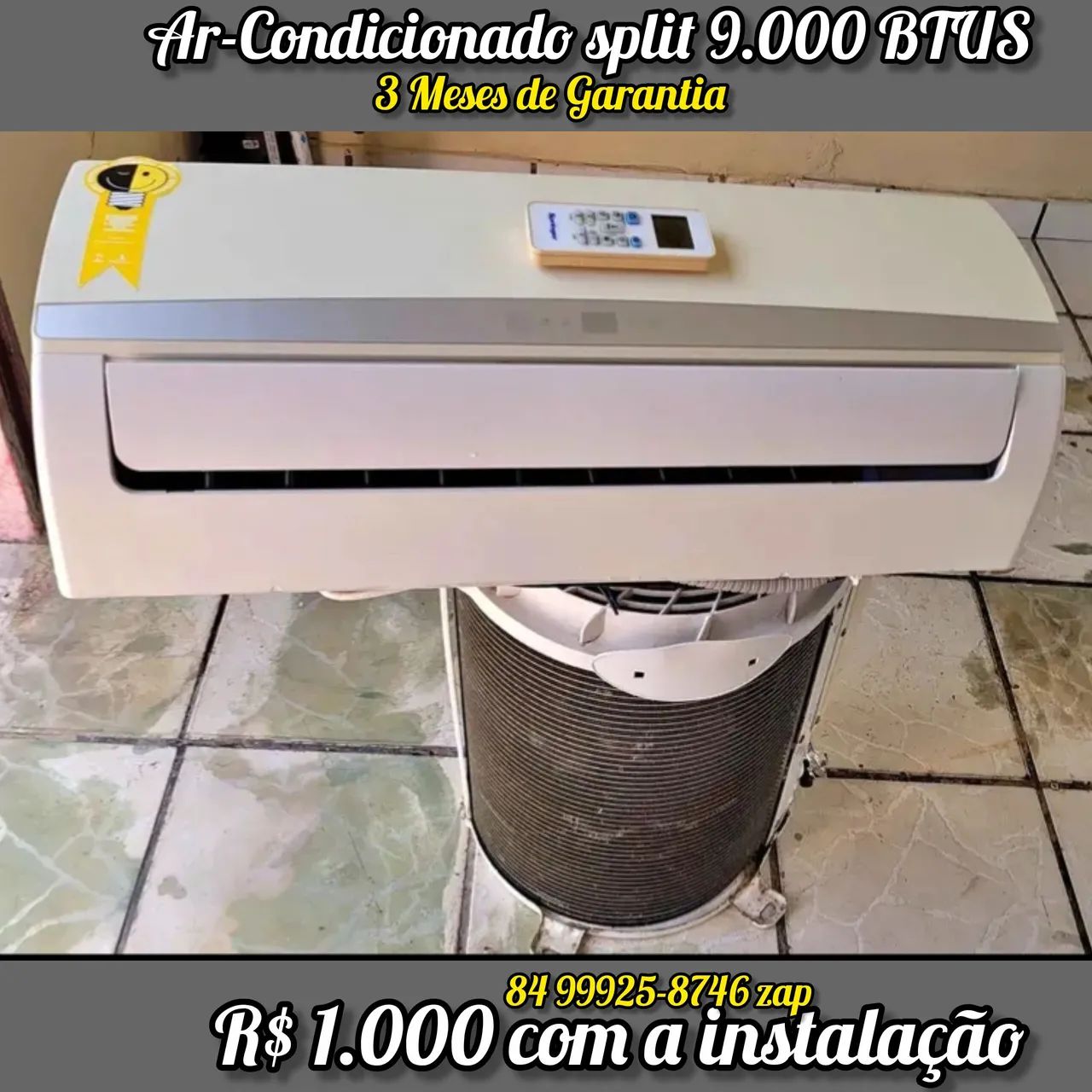 Ar-Condicionado Split 9.000 BTUS com Instalação