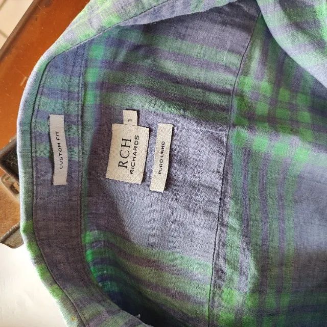 camisa 3 richards puro linho