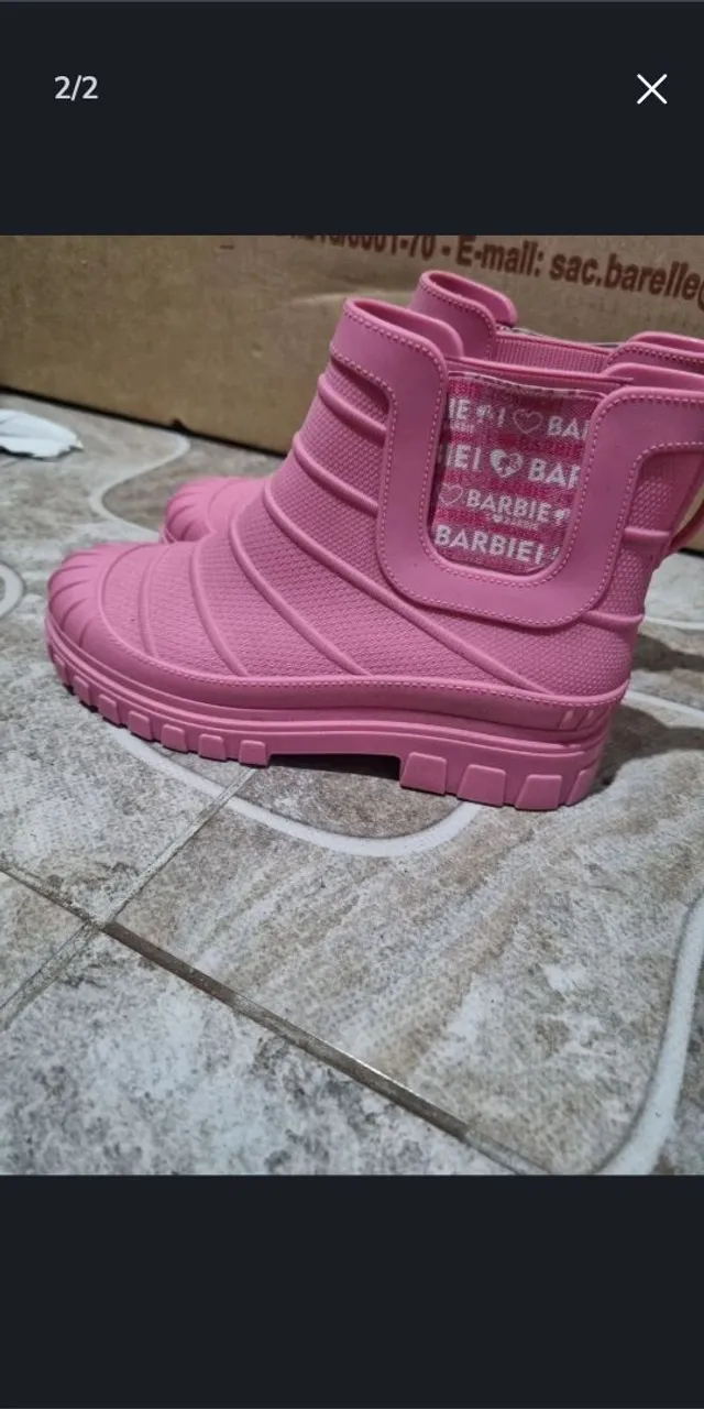 Bota Barbie Rosa Infantil n 33/34