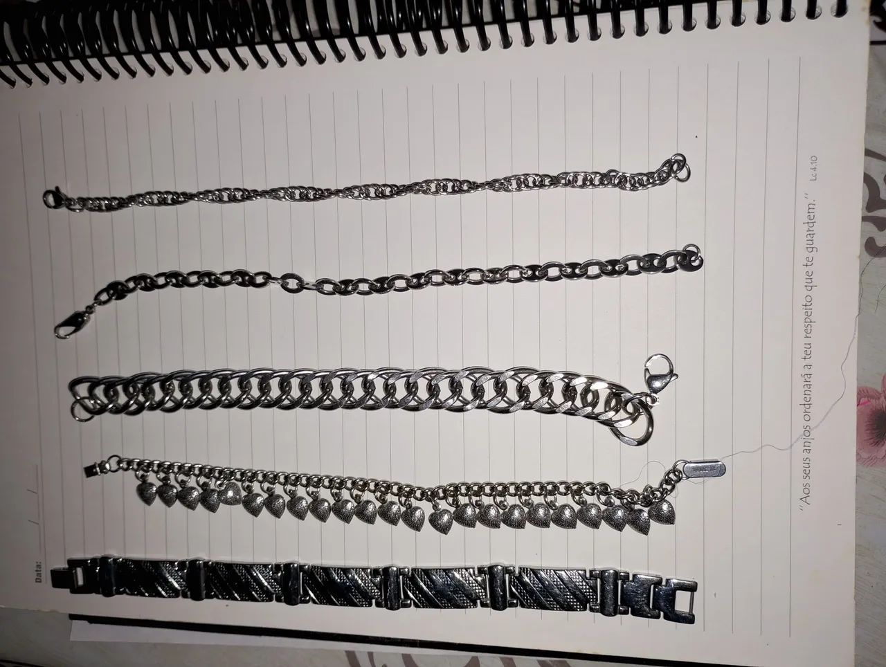 Bracelete, cordão e pulseira de aço  - Foto 2