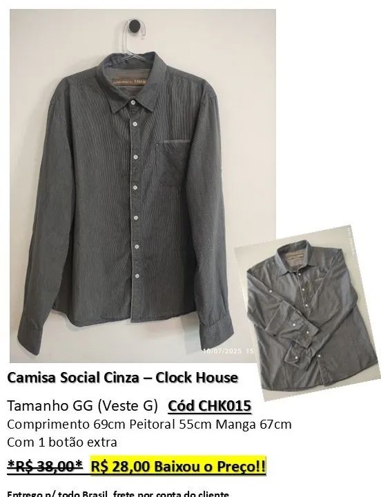 Camisa Social Masculina - Foto 5