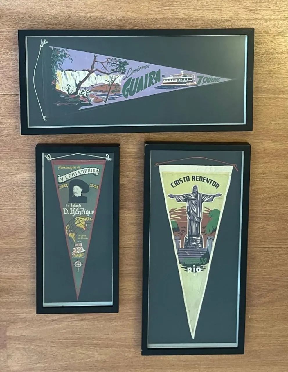 Flâmulas raras do Salto de Sete Quedas (Guaíra), Cristo Redentor, e Infante Dom Henrique.