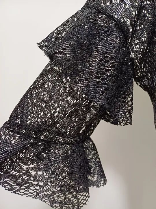 Blusa Transparente Sobreposição Renda - RIACHUELO - Foto 2