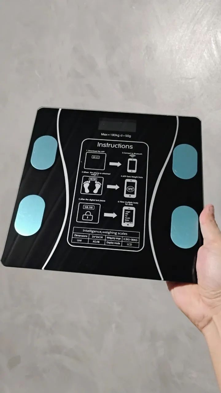 Balança Digital Medidora Corporal Bioimpedância até 180kg - Com Pilhas - Nova - Foto 2