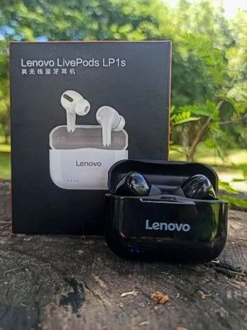 Fone bluetooth Lenovo LP1S( ORIGINAL (LivePods)/siri/redução de ruído/bateria 4+12horas