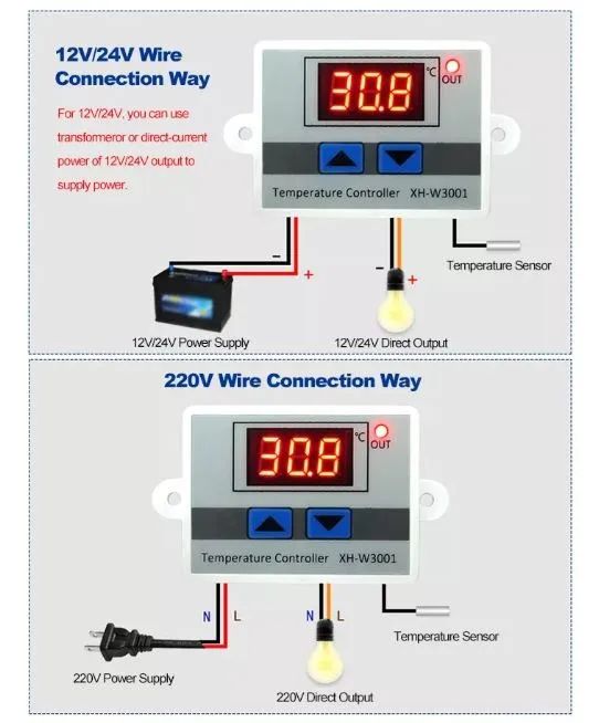 Termostato Xh-w3001 Chocadeira Display Led, Sensor De Água Automação Robótica COD-AM612