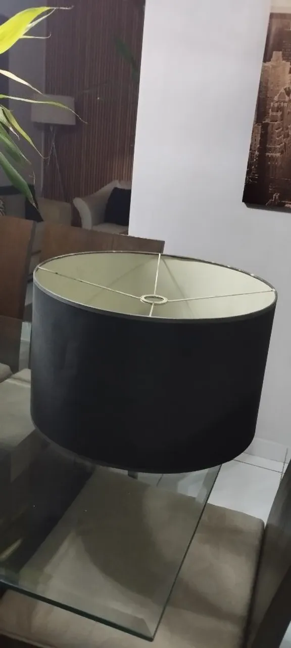Cúpula de abajur preta 30x49 ( Bem grande)