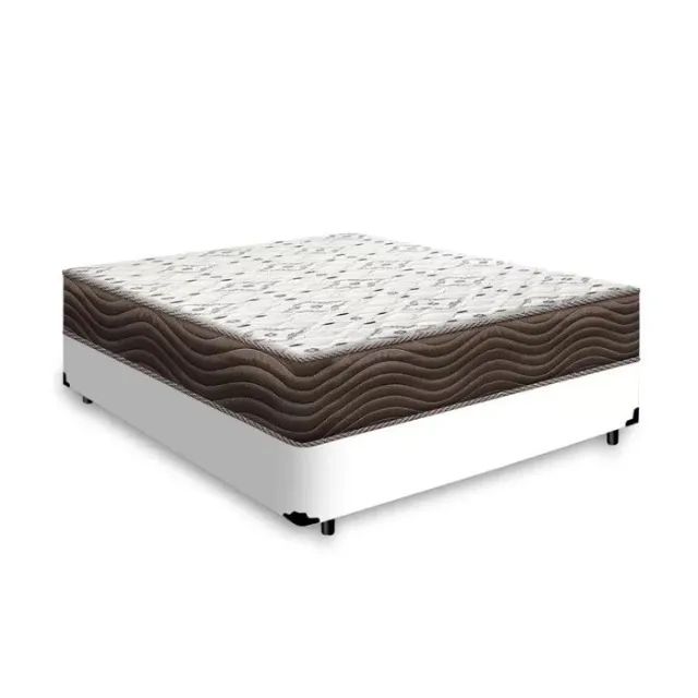 Base Box Casal Branco com Colchão Casal D45 Ortobom - Entrega Rápida!