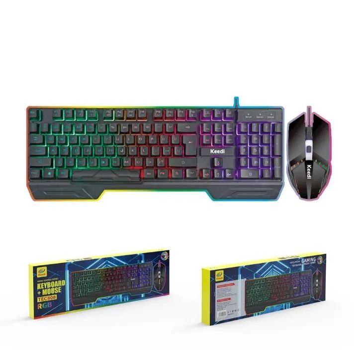 Kit Teclado e Mouse Gamer com RGB,  *Teclas Translúcidas