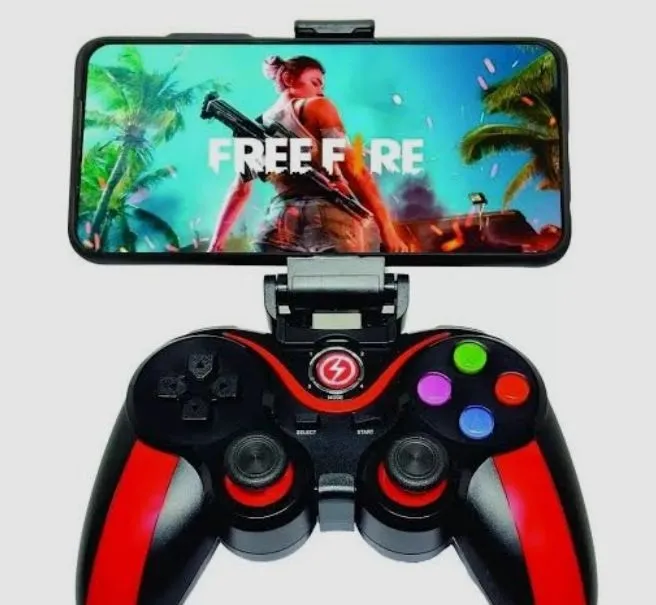 Controle joystick com suporte
