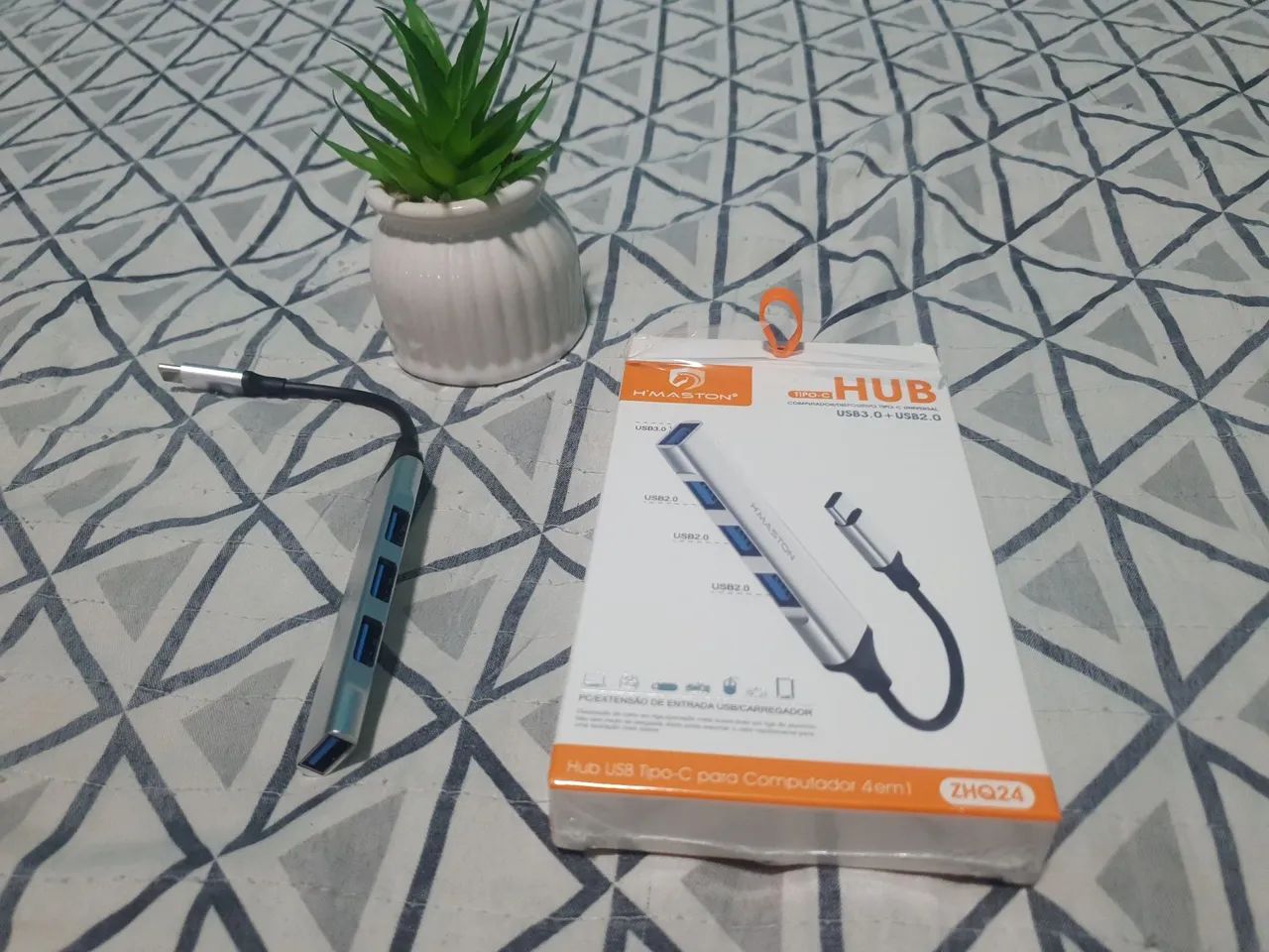 Hub USB Tipo-C para Computador ou otg celular  4 em 1 - H'MASTON - Foto 5