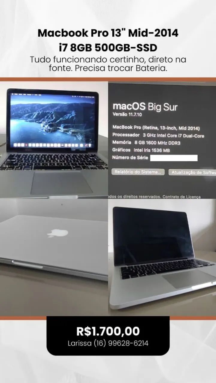 MacBook Pro 13 mid-2014 - Notebooks - Parque dos Bandeirantes