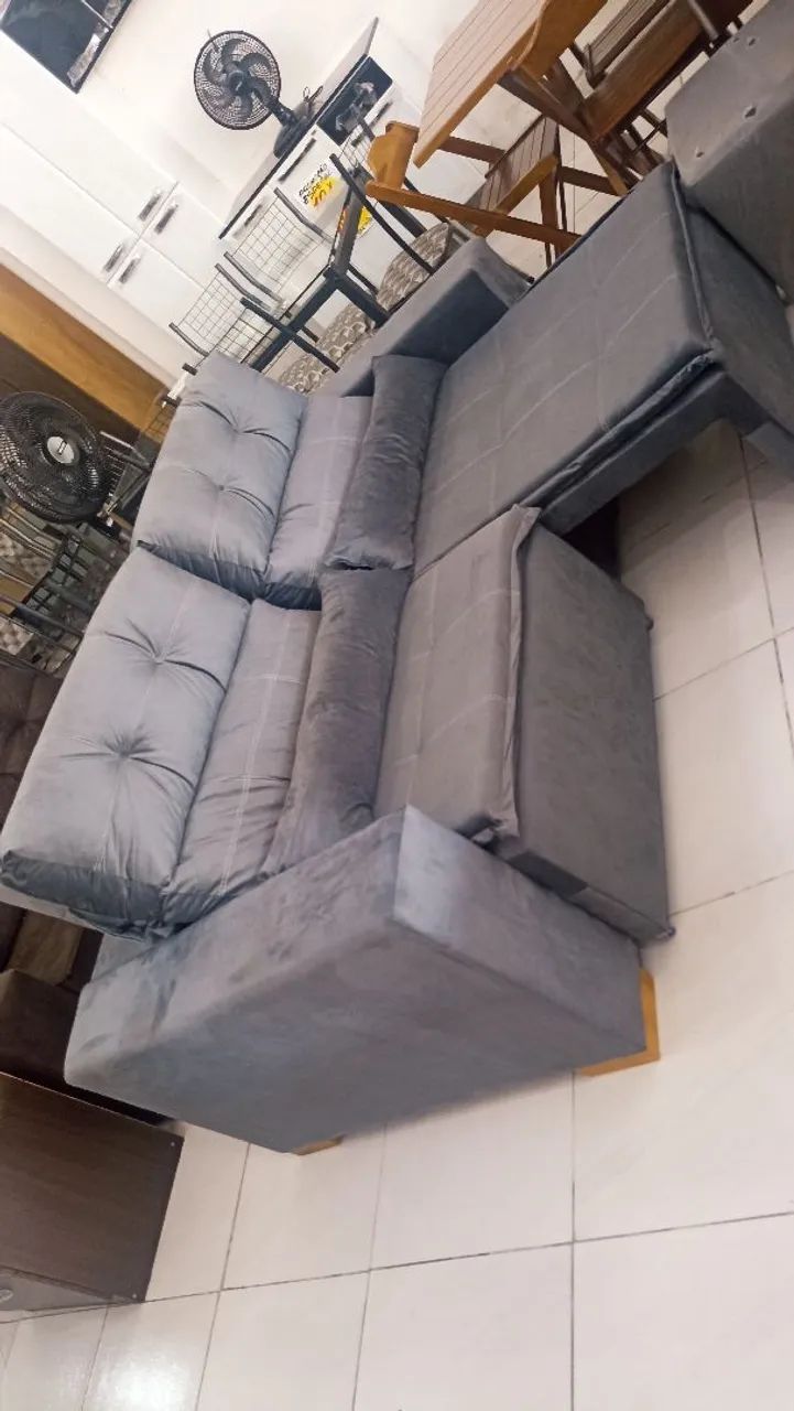 Sofá Reclinável /Retrátil Cinza Moderno e Confortável-Entrego!!!!