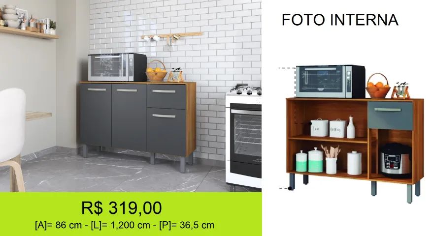 Balcão de 1,20M Para cozinha - Foto 3