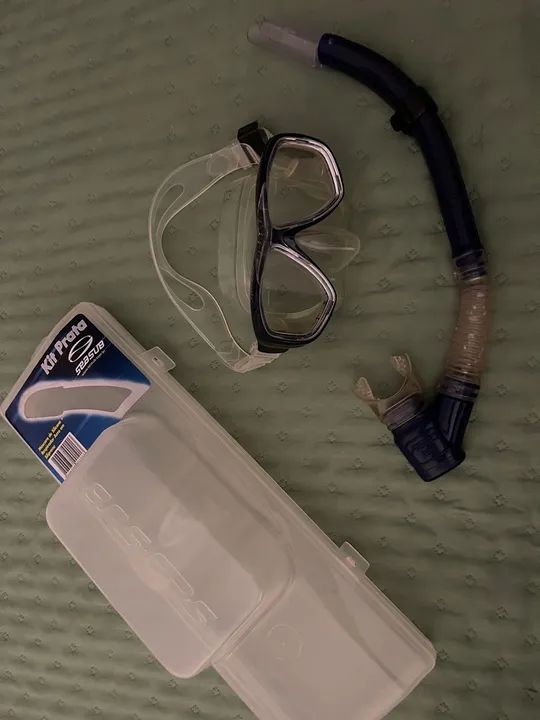 Kit mergulho máscara e respirador snorkel - Foto 2