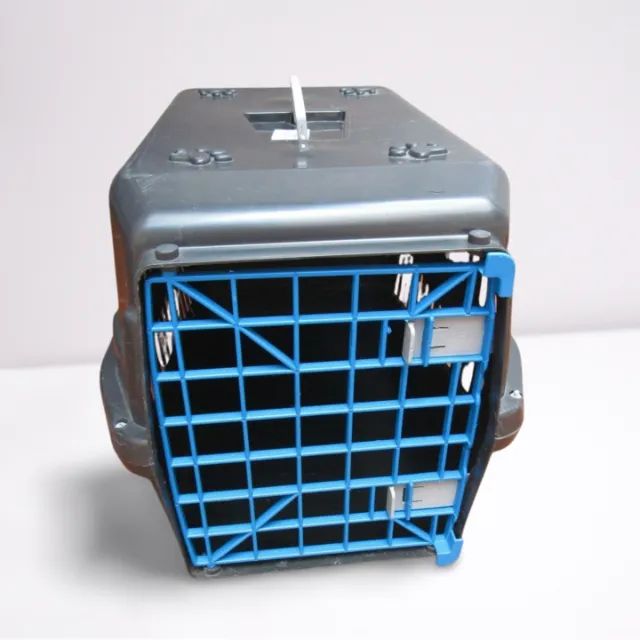 Caixa de transporte Nº05 - MECpet Azul e preto com 2 travas