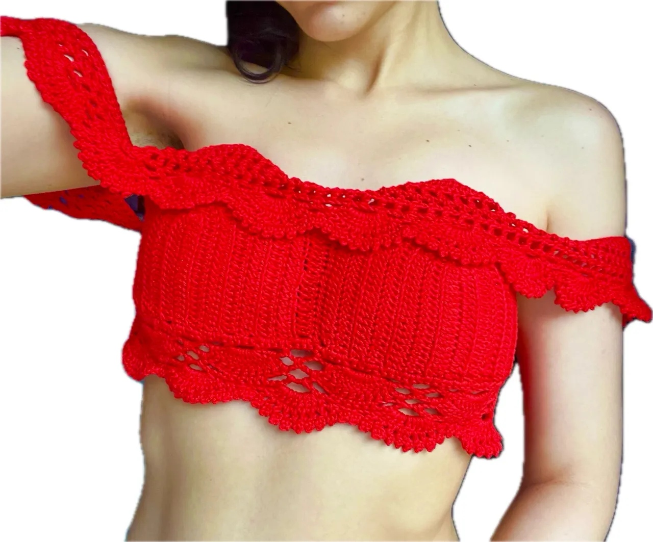 Cropped ciganinha crochê