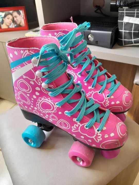 Patins Rosa com Rodas