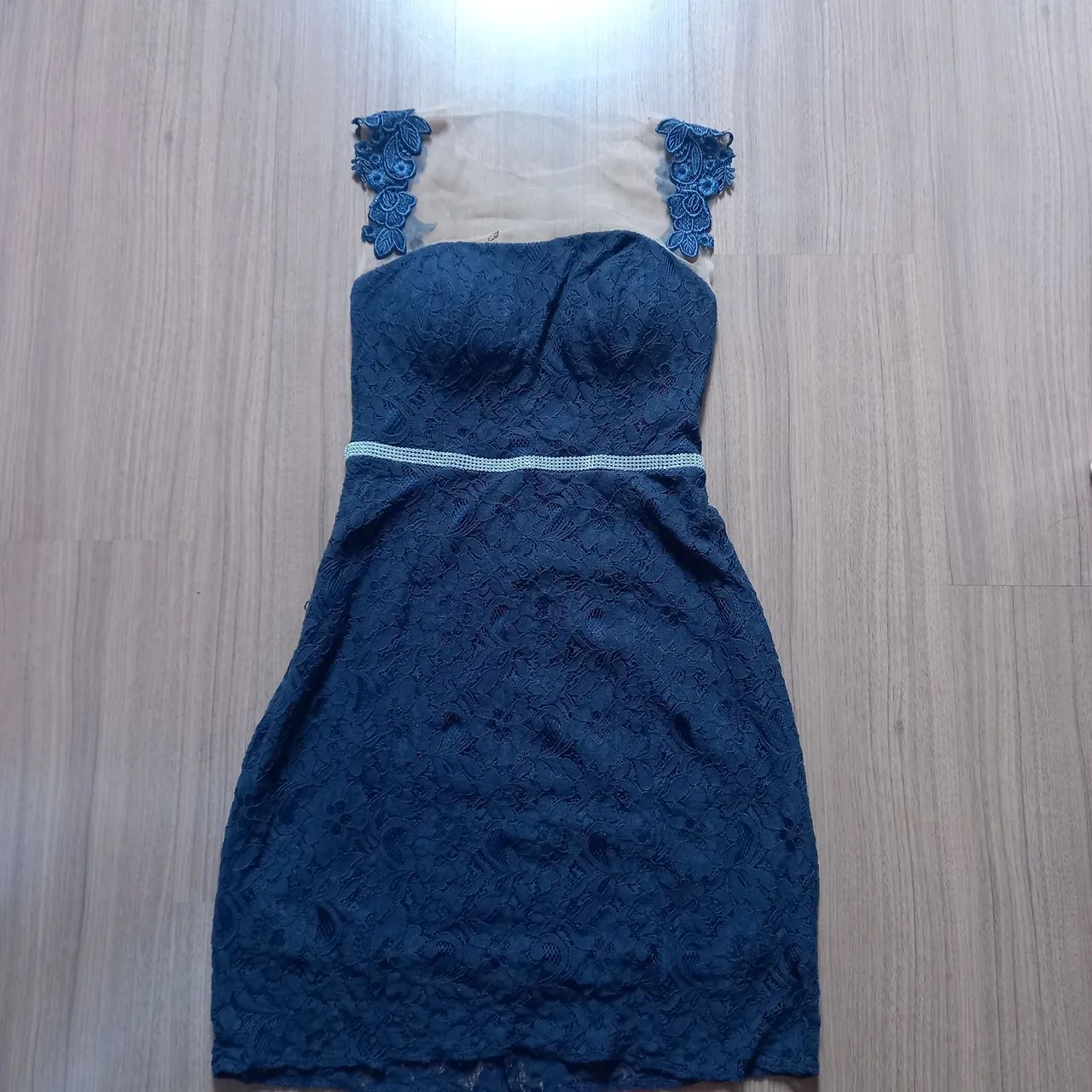 Vestido de renda azul 