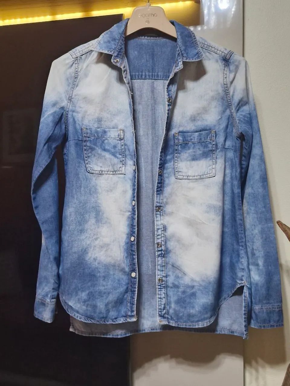 Camisa masculina jeans mesclado  - Foto 3