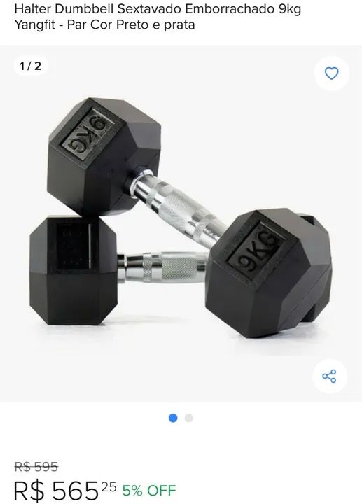 Halteres 9kg (par) Dumbell - Foto 3