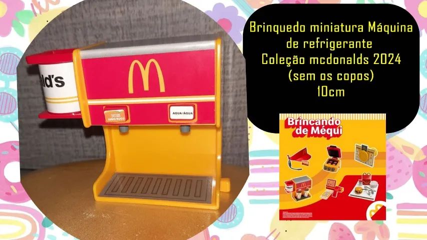 Brinquedo miniatura Máquina de refrigerante Coleção mcdonalds 2024