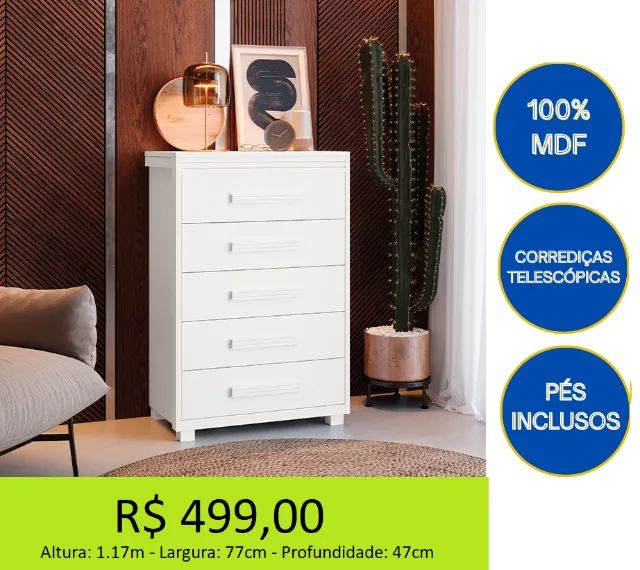 Comoda 100% MDF - A pronta entrega