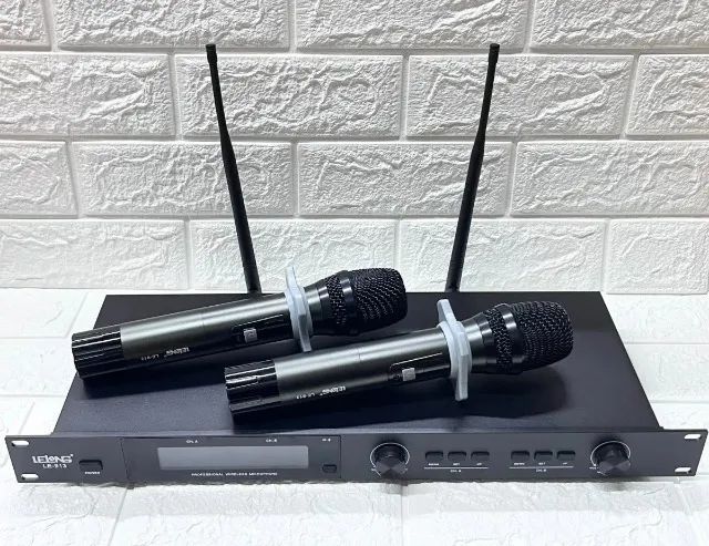 Microfone Uhf Digital Multifrequencia Duplo Uhf Le-913