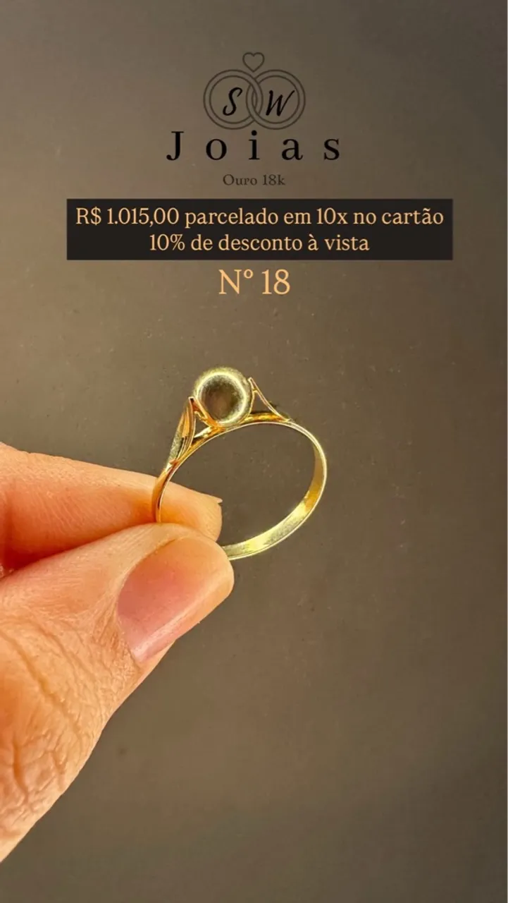 Anel de ouro 18k
