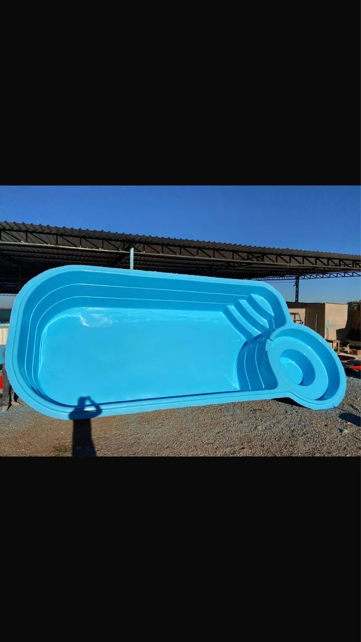 Piscina de fibra 8 metros instalada com spar 
