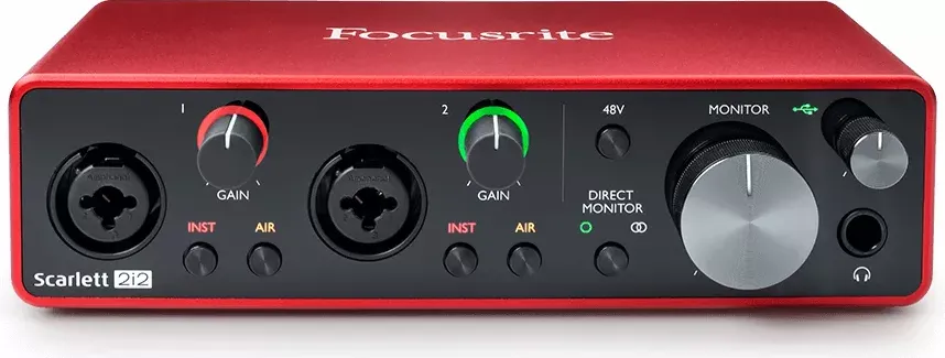 Interface De Áudio USB Focusrite Scarlett 2i2 3ª Geração