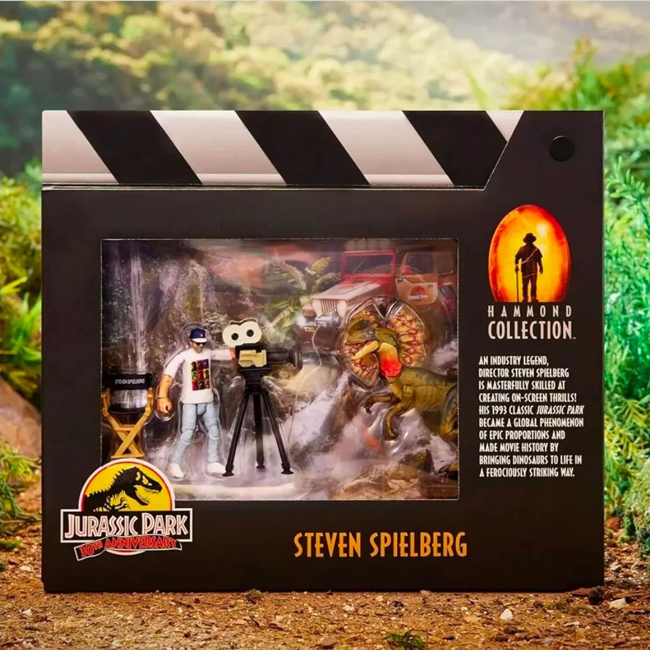 Jurassic World Dilophosaurus e Stiven Spilberg Hammond collection SDCC 23 
