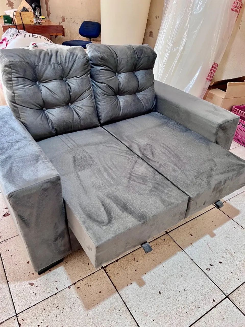 SOFA 02 ASSENTOS RETRÁTIL NOVO MEGA PROMOÇÃO  - Foto 3