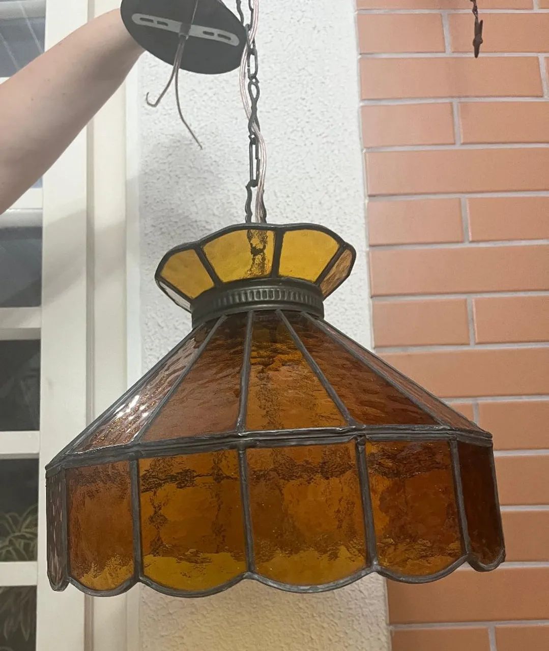 Lustre antigo vitral - Foto 3