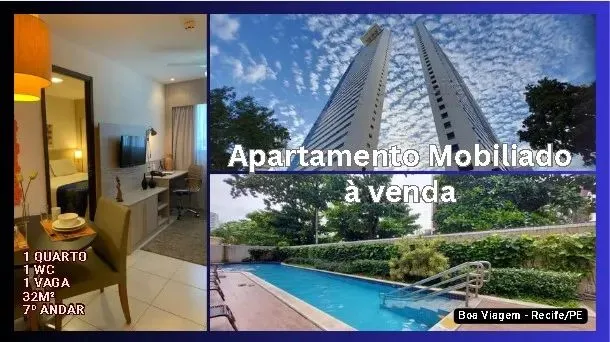 Apartamento Mobiliado à venda no Beach Class Conventions e Flats em Boa Viagem - Recife -