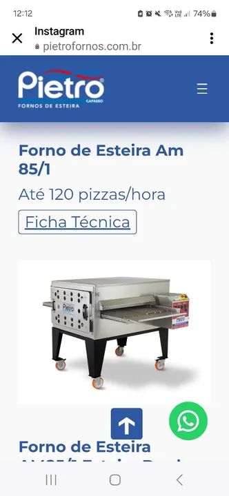 Forno esteira Pietro 85/1