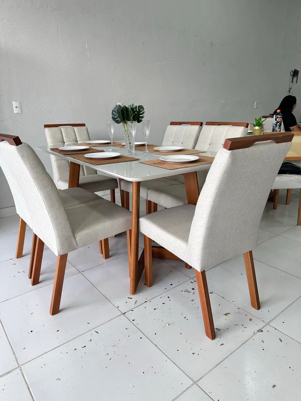 Mesa de Jantar 160x9 Com 6 Cadeiras