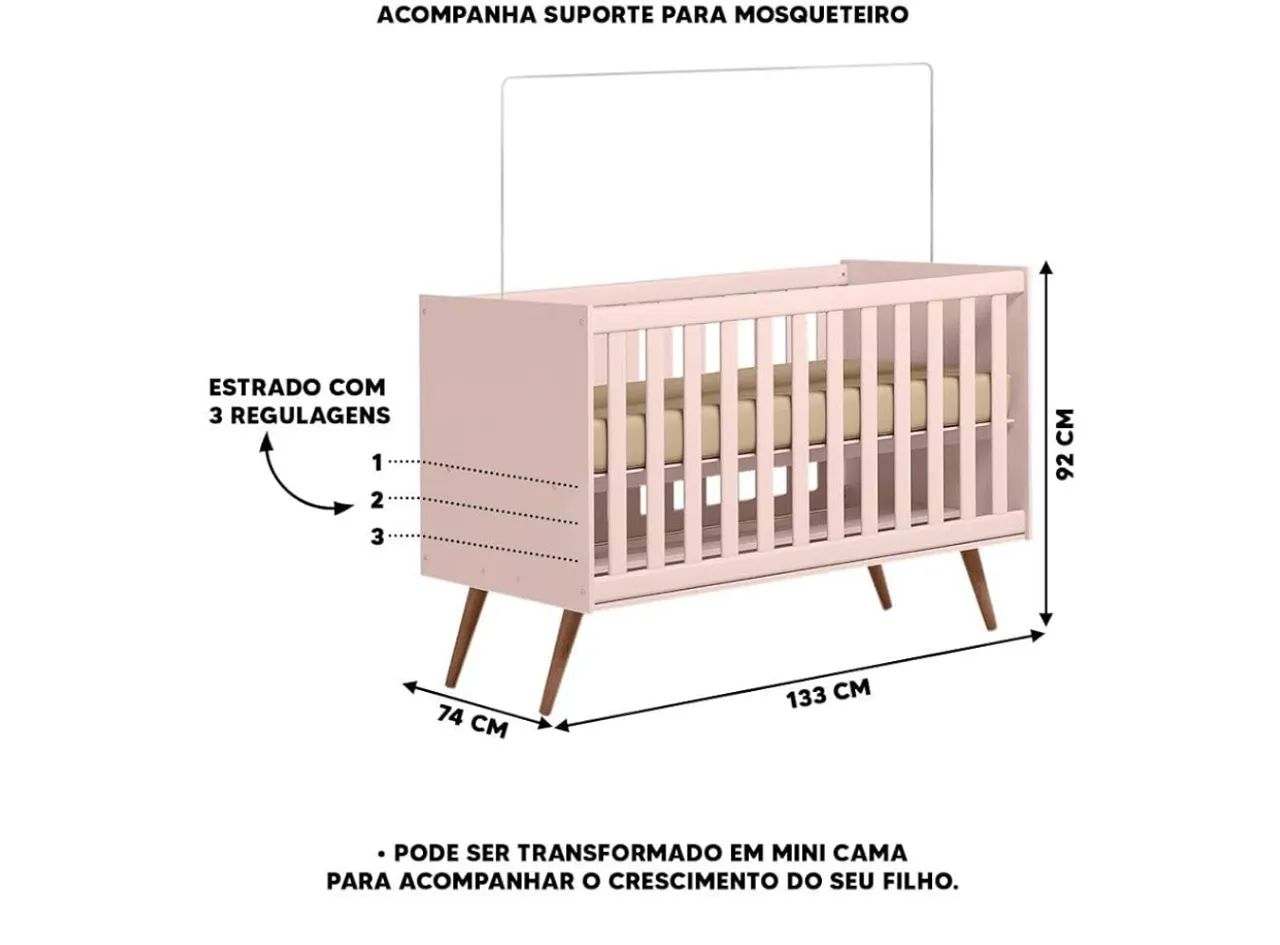 Berço Rosa quebrado64374837367043121