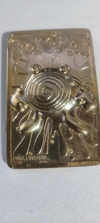 Card Metal POKEMON NINTENDO 1999 folhado a ouro 24k, Extremamente raro" POLIWHIRL'