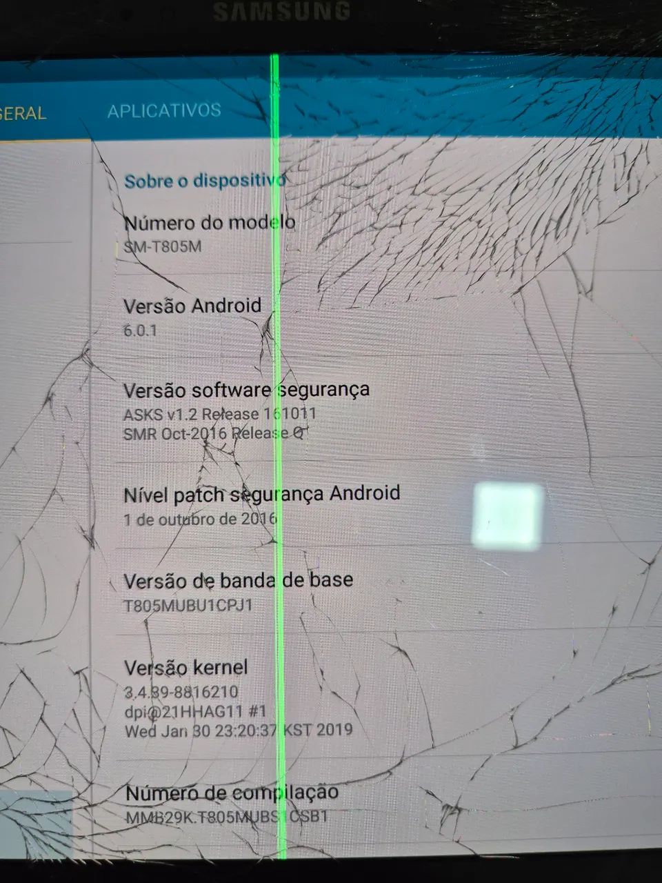 Tablet para retirada de peça