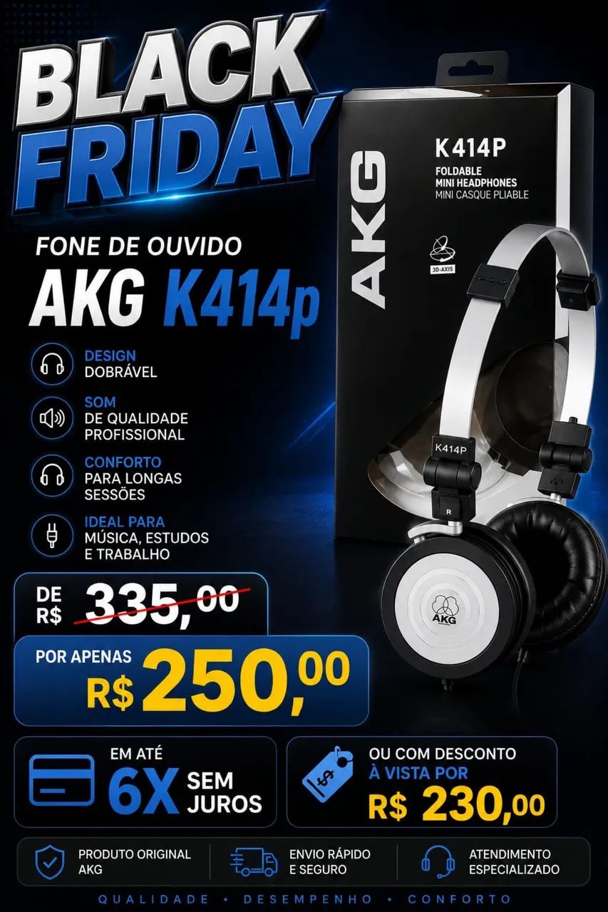 Fone de ouvido Akg K414p3