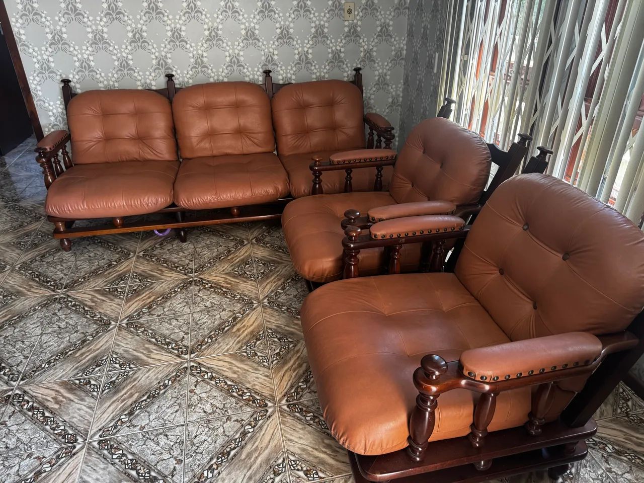 Rustic genuine leather sofa441140340432588801