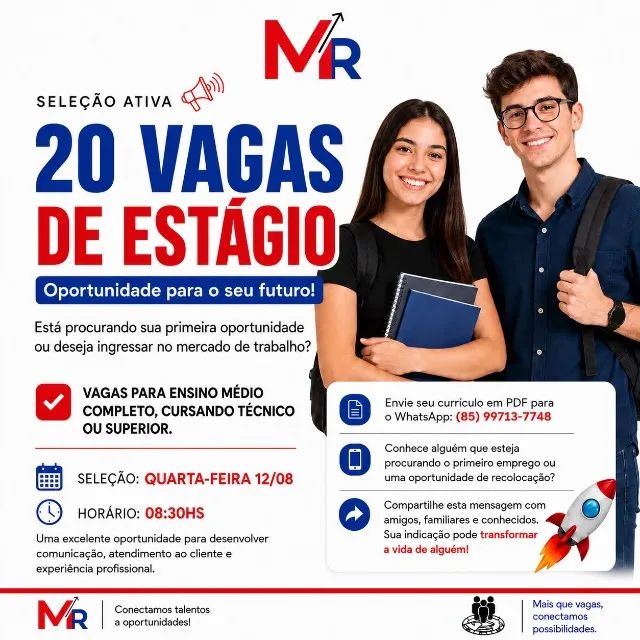 VAGAS DE ESTÁGIO - ATENDIMENTO AO CLIENTE