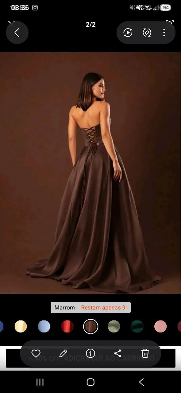 Vestido marrom de festa - Foto 5