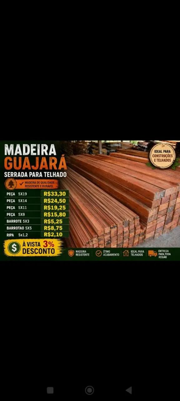 Madeira guajara serrada para telhado