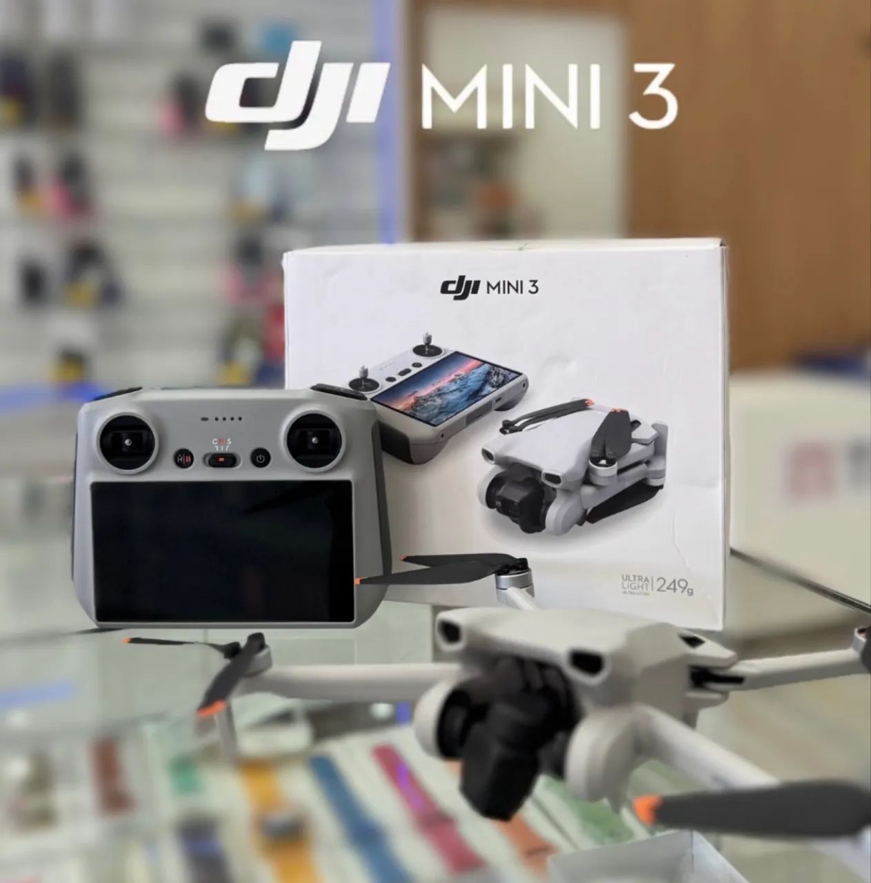 Drone DJI mini 3 Com tela 3 baterias  Novo lacrado Loja física  - Foto 4