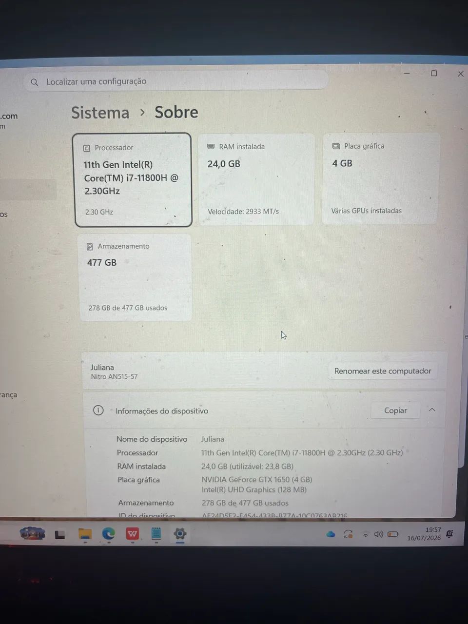 Notebook nitro i7 - Foto 3