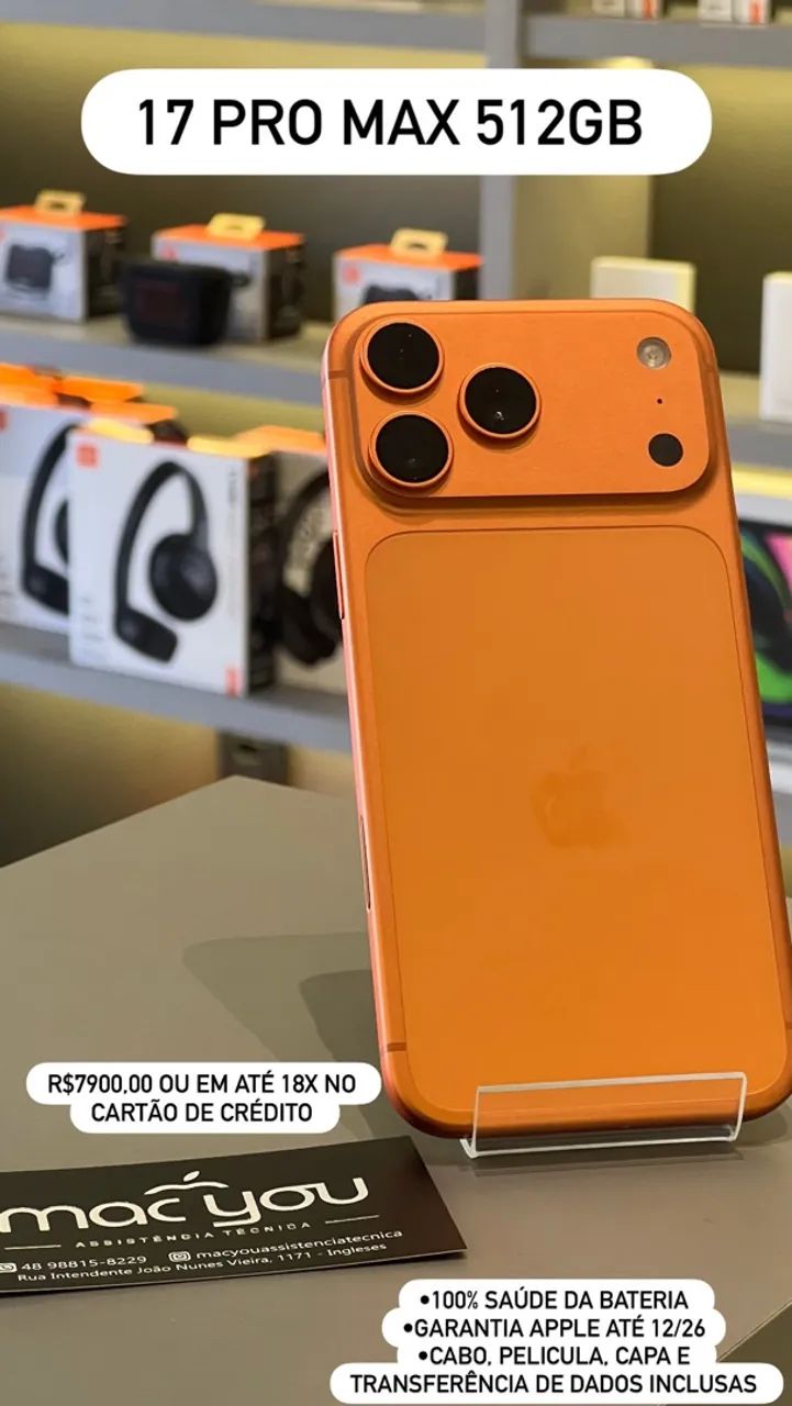 iPhone 17 pro Max 512 GB (LOJA FÍSICA) 