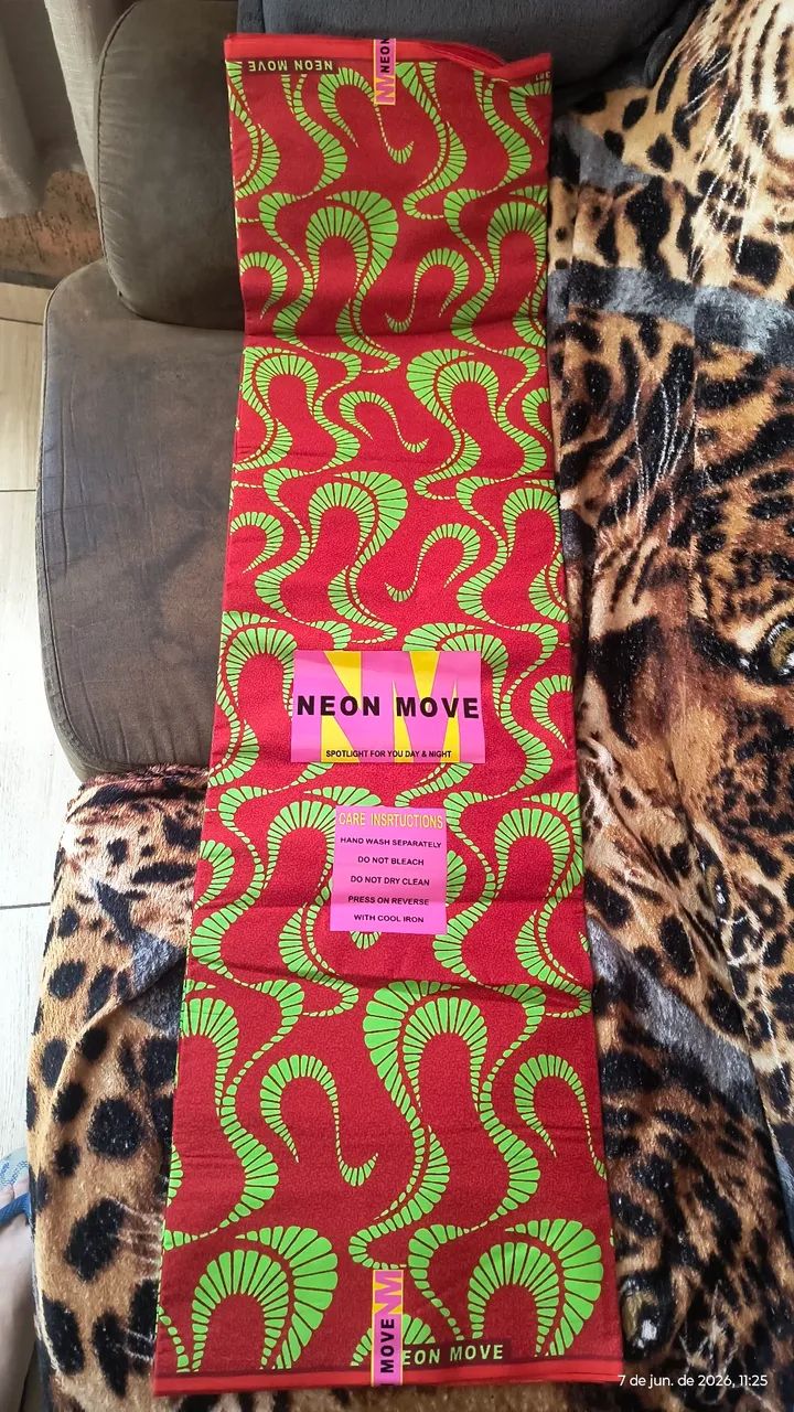 Tecido estampado africano neon move