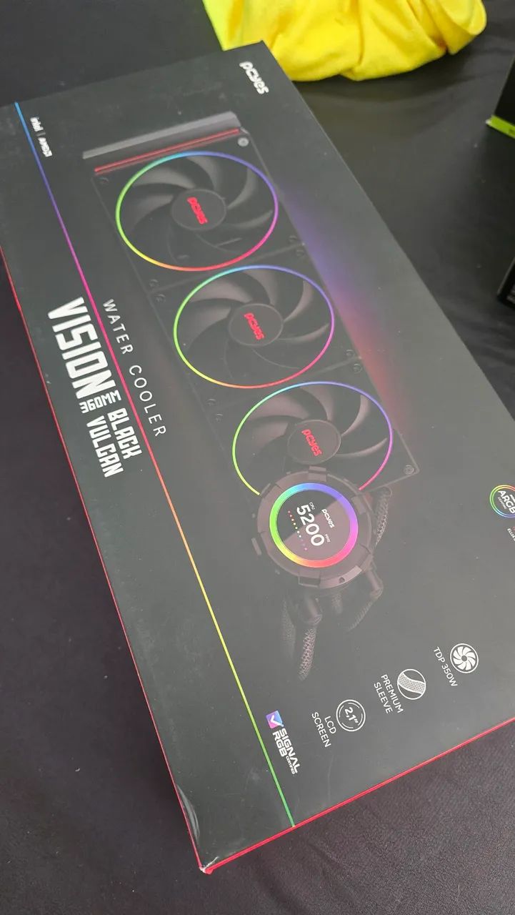 Water Cooler Pcyes Vision 360 Black Vulkan LCD 2.1 - Foto 2